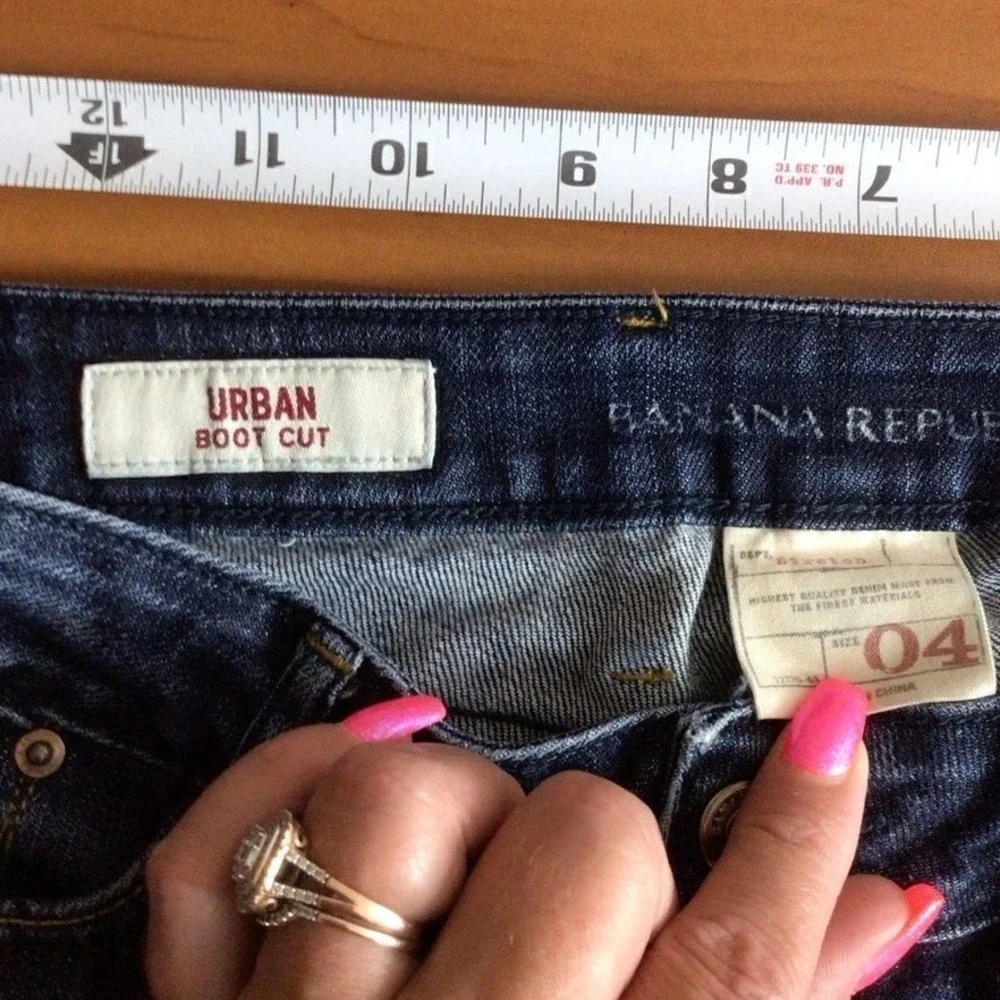 Banana Republic Womens Urban Boot Cut Jeans Dark Wash Size 04 Mid‎ Rise